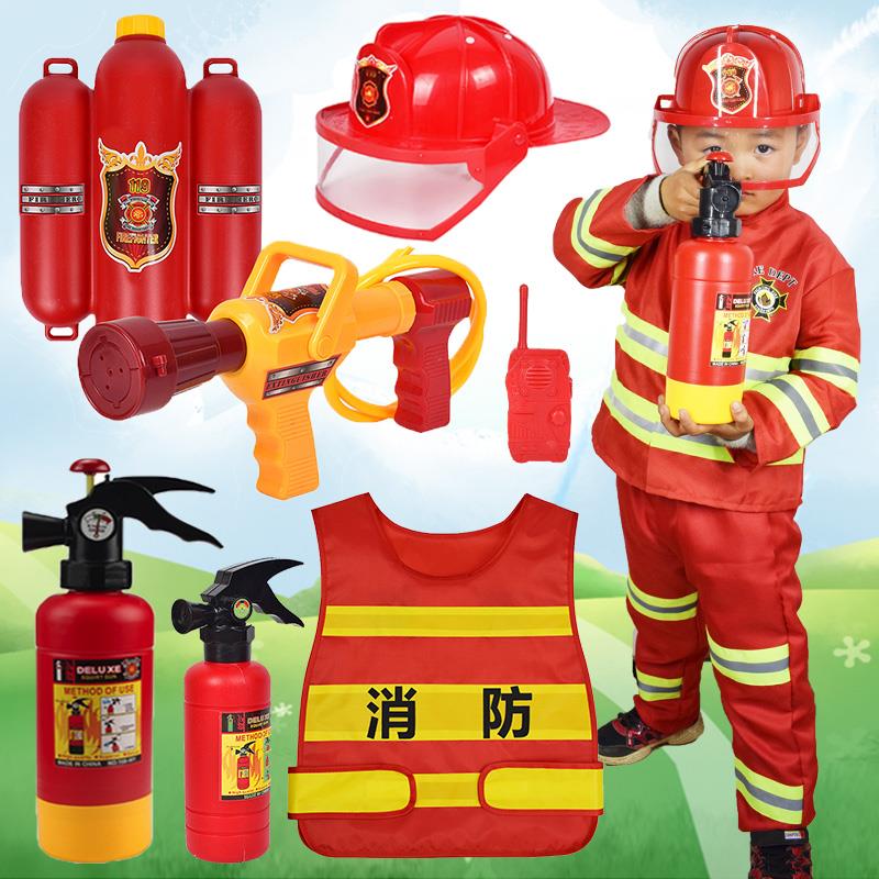 儿童消防员山姆玩具全套装备过家家仿真大灭火器帽子消防服呲水枪