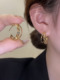 韩国方形耳圈小众设计简约耳环2022新款耳坠高级感气质女银针耳饰