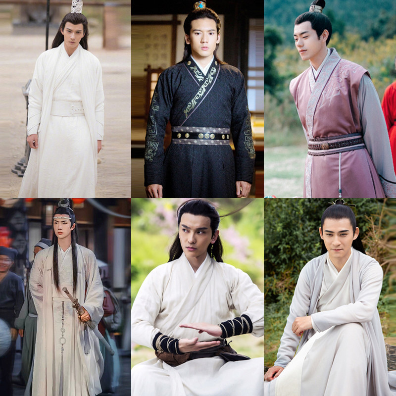 影视男汉服仙侠男古装男士剑客书生服小袖武侠古装侠客服帅气古装