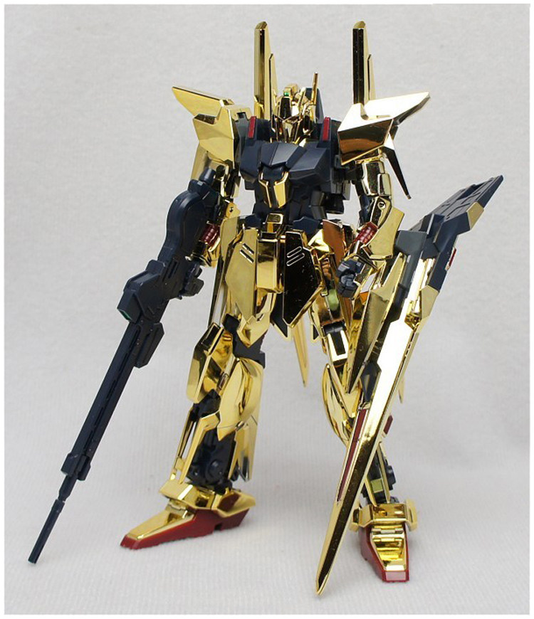 现货大班hg1/144 电镀金色 136德尔塔 可变飞机 拼装模型玩具手办