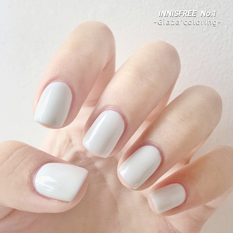 innisfree悦诗风吟白色指甲油#1纯白色 奶白色奶油白夏天美甲免烤