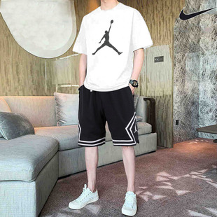 耐克套装男2024夏季新款短袖T恤飞人logo运动短裤透气速干运动服