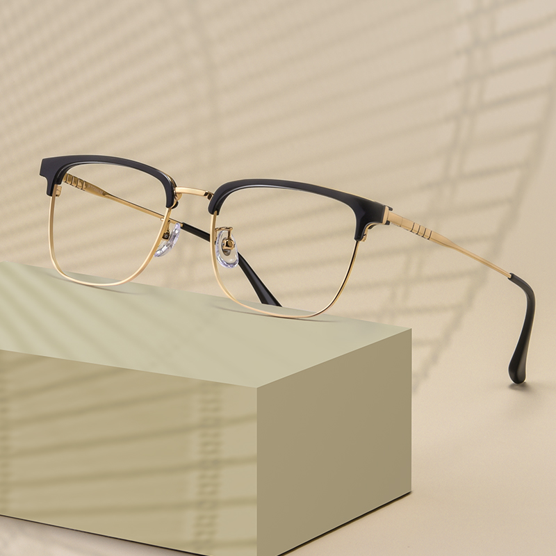 超轻纯钛全框近视眼镜男网上可配度数