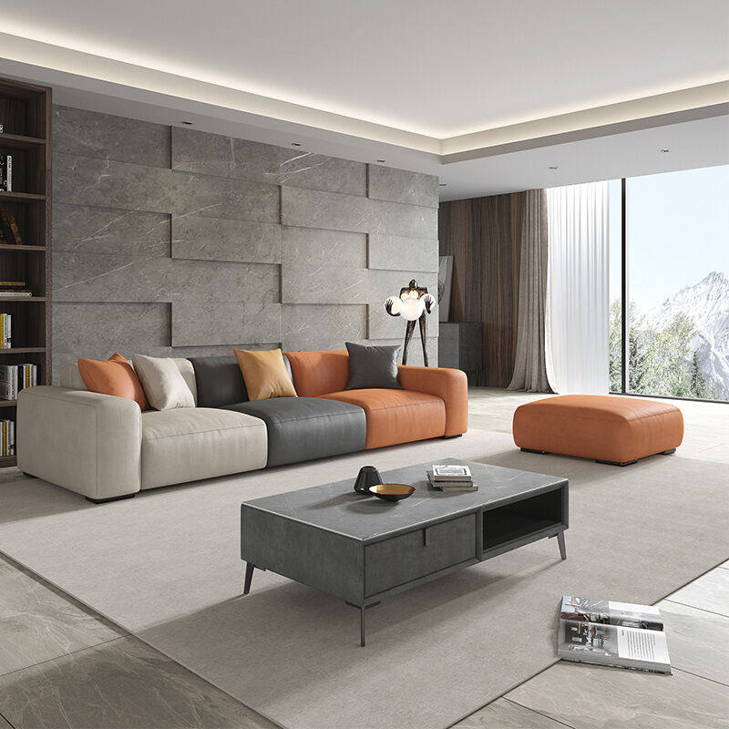 一字型免洗科技布沙发简约现代网红款三防免洗科技布沙发小户型客