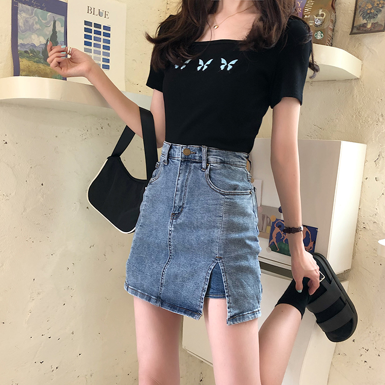 夏季緊身2020新款高腰A字顯瘦開叉半身裙包臀牛仔短裙褲裙女裙子在類目 女裝/女士精品, 半身裙中 - 來自Buy2taobao.com提供專業的淘寶代購服務