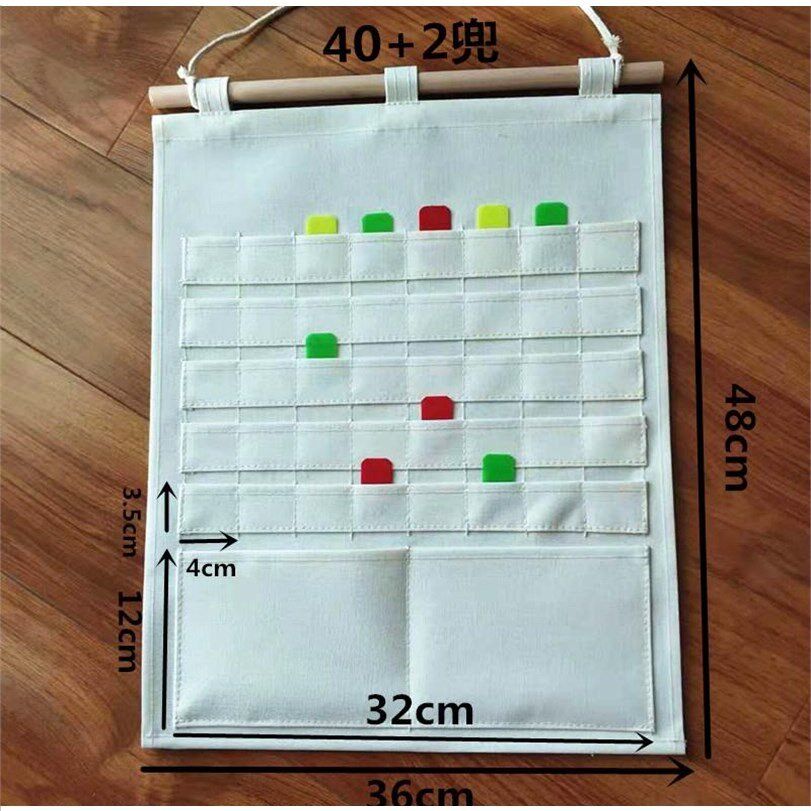 晨检卡袋班级幼儿园挂墙收纳袋儿童记录自制签到牌生活区晨检袋布