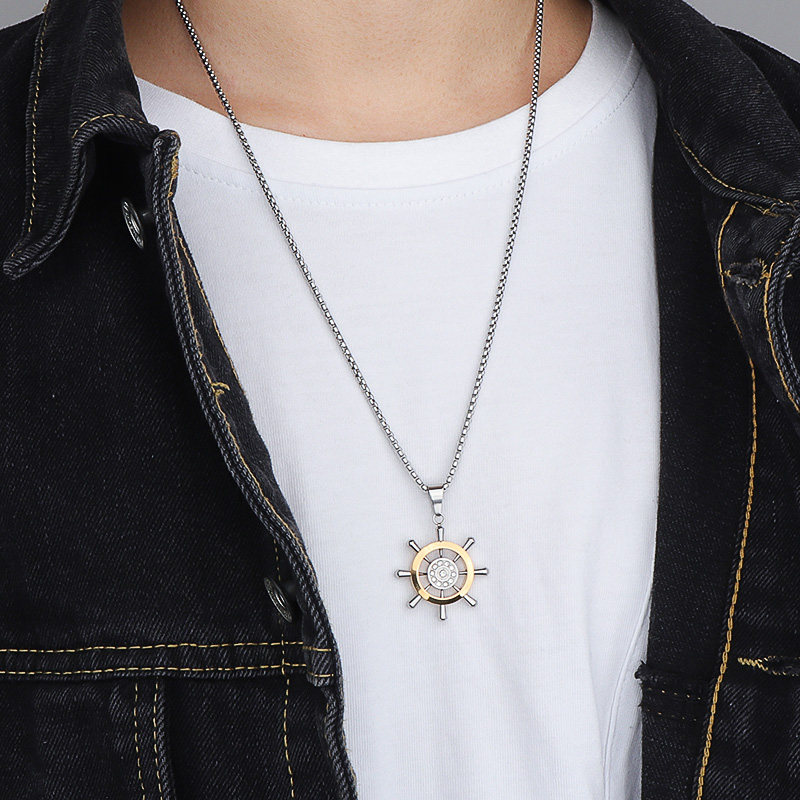 男潮小众简约潮牌个性百搭男女搭配衣服钛钢海王吊坠配饰挂件优惠券