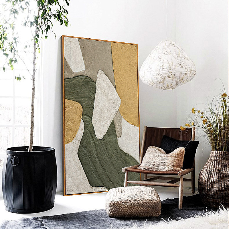 清寂北欧侘寂风装饰画客厅落地大幅挂画抽象个性玄关走廊过道壁画
