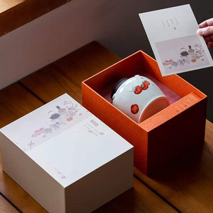 古典风高端创意陶瓷罐茶叶包装盒空礼盒白毫银针绿茶红茶包装盒子
