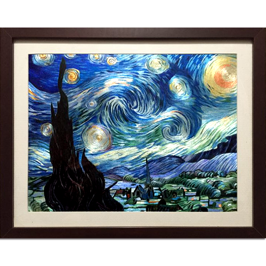 苏绣世家《梵高星空》钱菊凤大师工作室作品