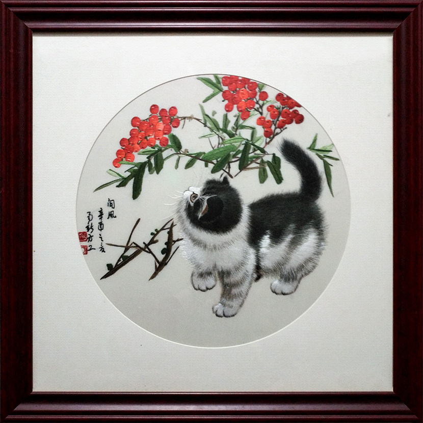 苏绣世家《小猫图》钱菊凤大师工作室作品