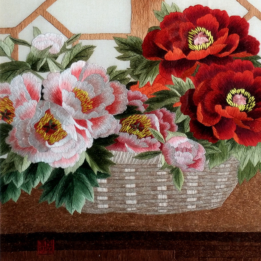 苏绣世家《花蓝图》钱菊凤大师工作室作品