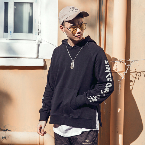 hscp 欧美ins同款哥特文印花嘻哈rap说唱宽松连帽卫衣男情侣外套