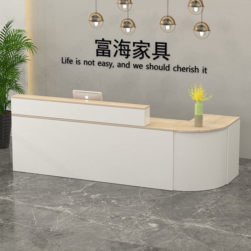 圆角弧形转角收银台奶茶店理发店饭店美容院便利店吧台接待台