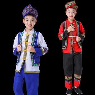 男童三月三壮族服装儿童广西男苗族衣服瑶族侗族土家族壮服演出服
