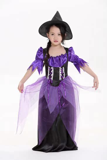 Halloween children Witch Hag role Act Vampire cos Witch Children Skirt costume violet insin the Women's clothing/Boutique , Costume/National costume/Stage costumes , National costume/Costumes category - from Buy2taobao.com to provide professional Taobao agent buy service