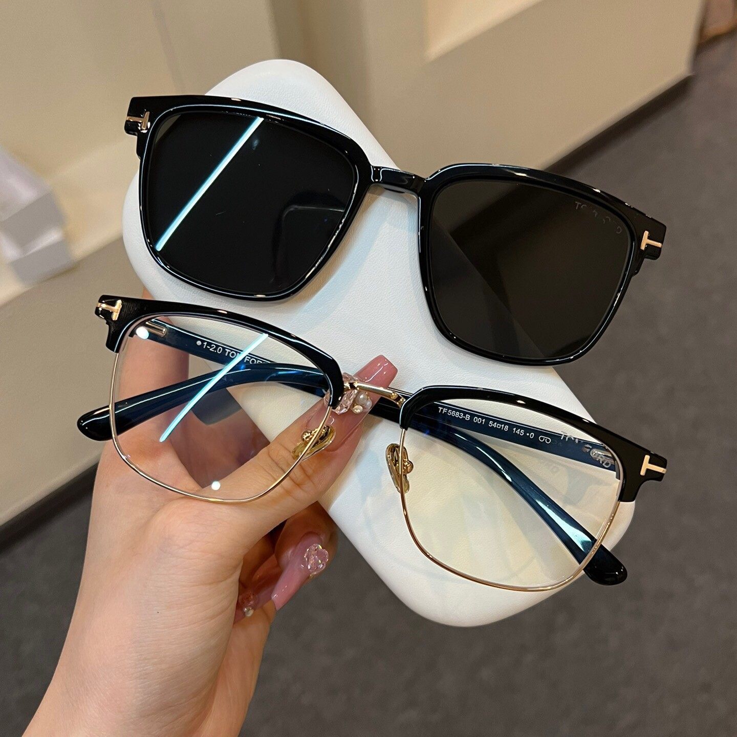 tf5683b眼镜框tom汤姆ford福特套镜吸磁墨镜夹片两用可配近视镜片