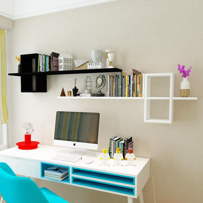 墙上置物架背景墙壁挂书架墙面客厅创意格子卧室床头隔板装饰架子