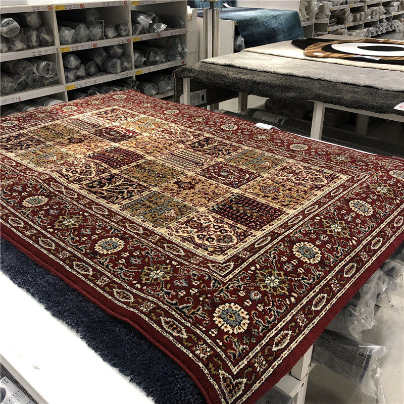 ikea宜家地毯 沃比 陆塔 短绒地毯仿波斯欧式地毯彩色图案