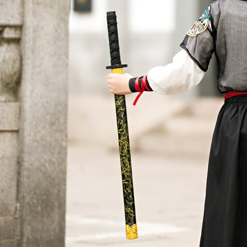 汉服配饰男童木质道具剑中国古风武侠佩剑儿童舞台表演古装宝剑