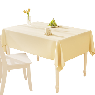 奶油风小羊皮高级感餐桌桌布防水防油免洗2023新款长方形茶几台布
