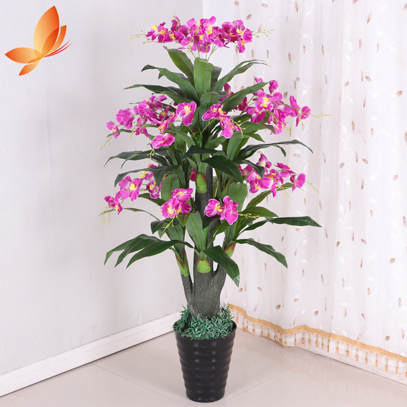 仿真花蝴蝶兰落地摆放大型盆栽景室内花装饰客厅摆件植物绢花假树