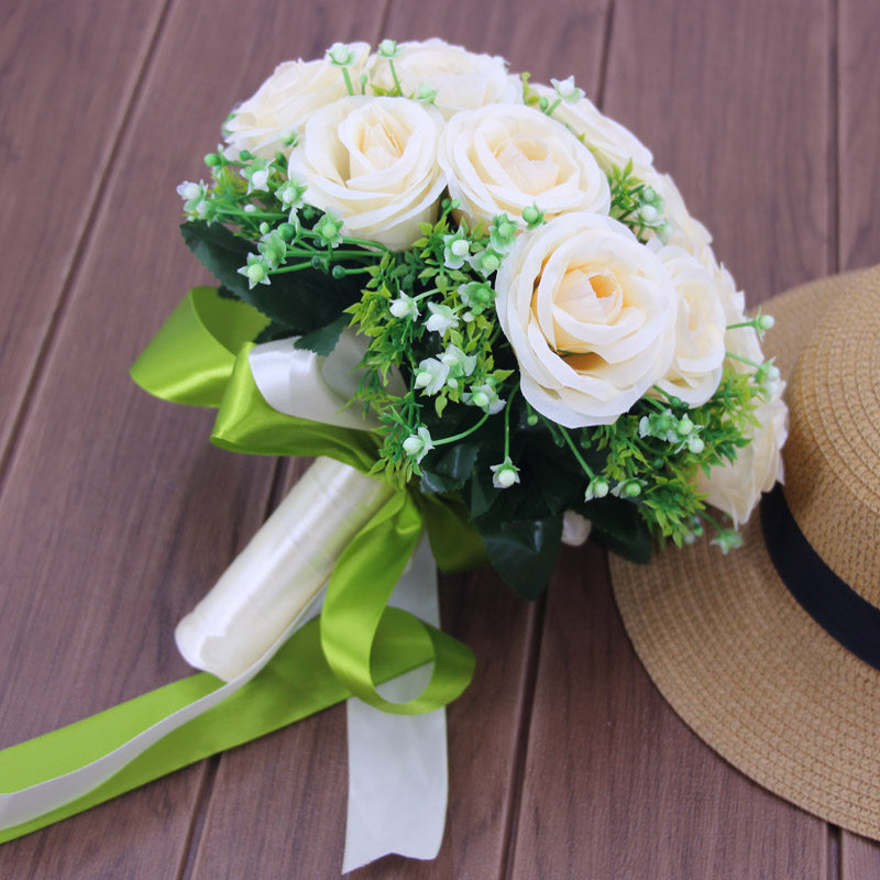 花落谁家手工花坊-仿真手捧花郁金香韩式新娘结婚拍照