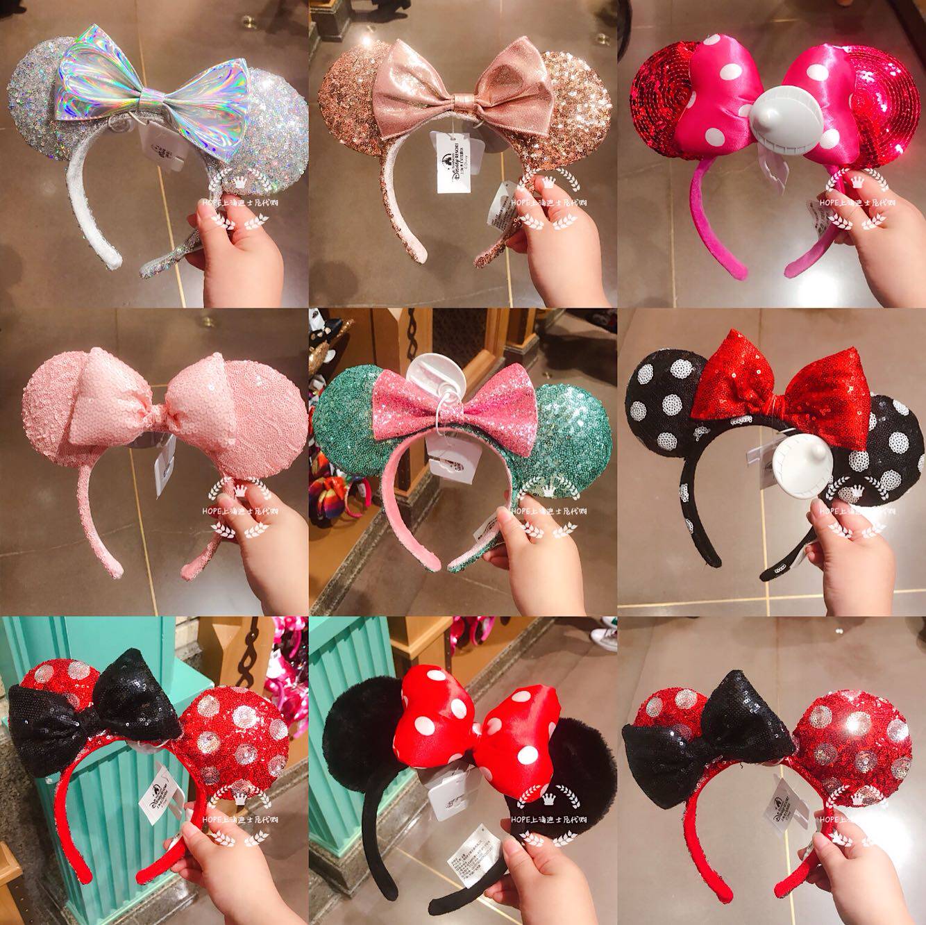 米奇耳朵亮片发箍上海迪士尼国内代购disney礼物纪念品发饰