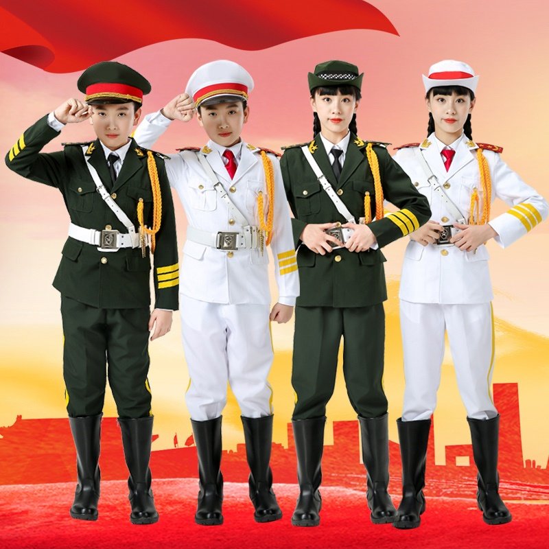 儿童升旗手服装儿童国旗班仪仗队服装小学中学生男童升国旗少先队