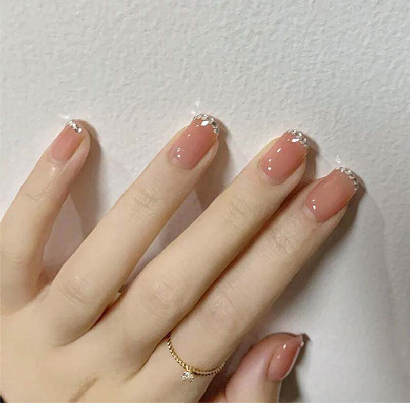 09穿戴美甲图片奢华新娘指甲贴片成品可重复使用2020新款ins风已售63