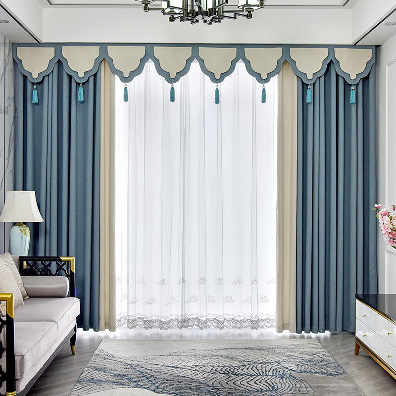 棉麻遮光窗帘现代简约轻奢高档新中式客厅落地窗卧室北欧定制大气