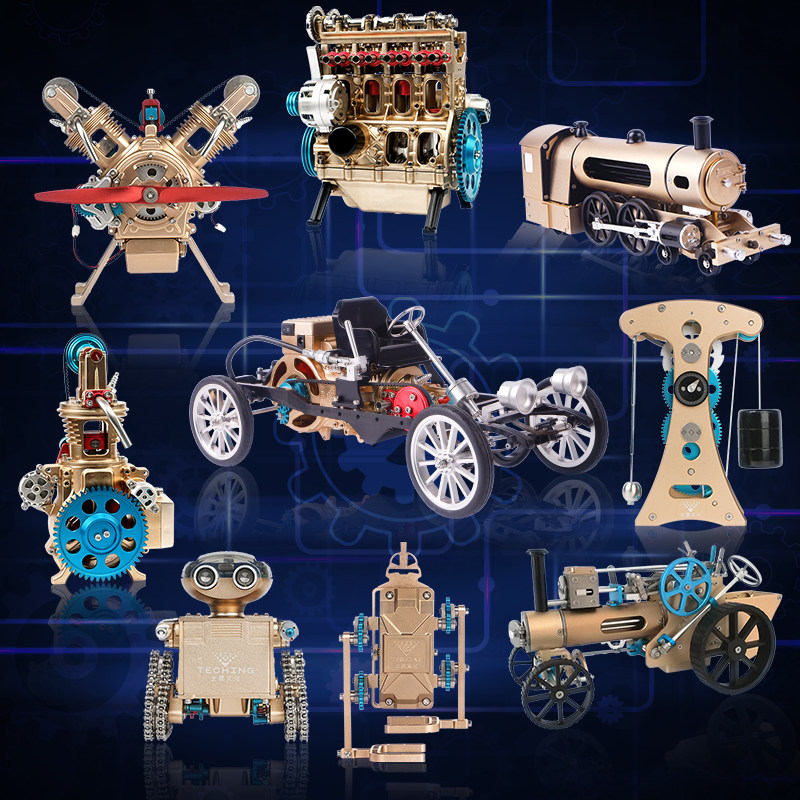 土星文化土星工匠师汽车发动机金属拼装模型高难度仿真成人玩具