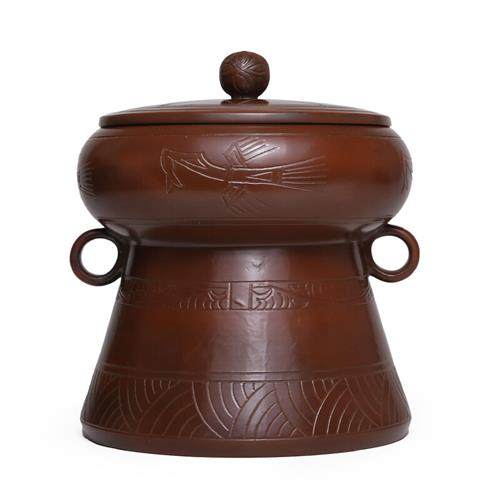 此时此刻坭兴陶茶叶罐大号钦州紫砂普洱茶陶瓷储茶罐茶叶缸 手工