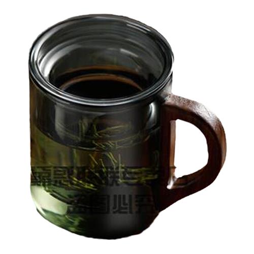 日式杯子 个人茶杯 耐热玻璃茶水分离泡茶杯带盖过滤大容量水杯定