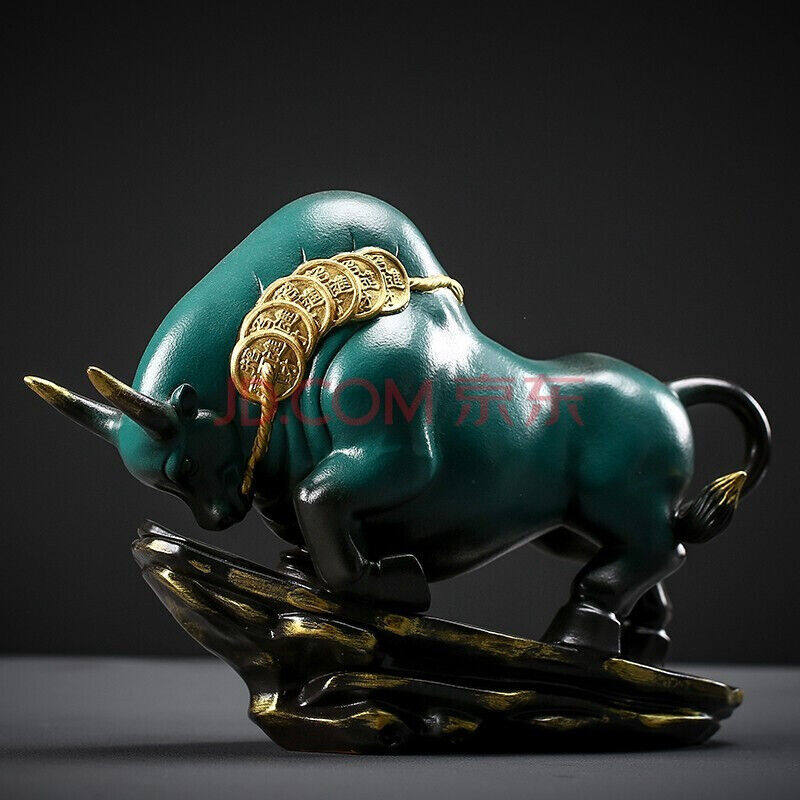 瑾瀚瓷轩景德镇陶瓷桌面摆件大青牛雕塑水牛古典艺术摆件家居客厅