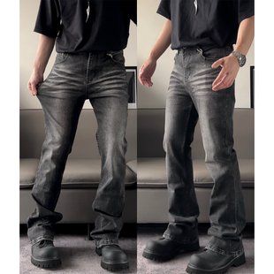【高弹神牛】cleanfit高弹力显高直筒微喇纱线水波纹洗水牛仔裤