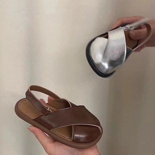 韩版女童凉鞋1-3-6岁女宝宝2024夏季新款软底包头透气凉拖鞋皮鞋