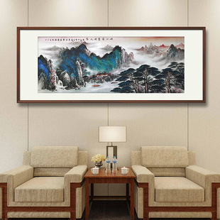 私人定制手绘真迹国画山水画新中式客厅装饰画沙发背景墙挂画带框