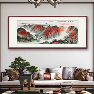 国画手绘真迹鸿运当头山水画客厅挂画办公室墙画沙发背景墙装饰画