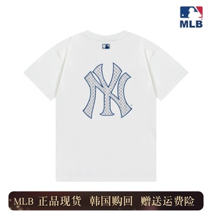 MLB短袖2024新款 NY刺绣运动圆领时尚T恤夏季纯棉情侣男女款上衣