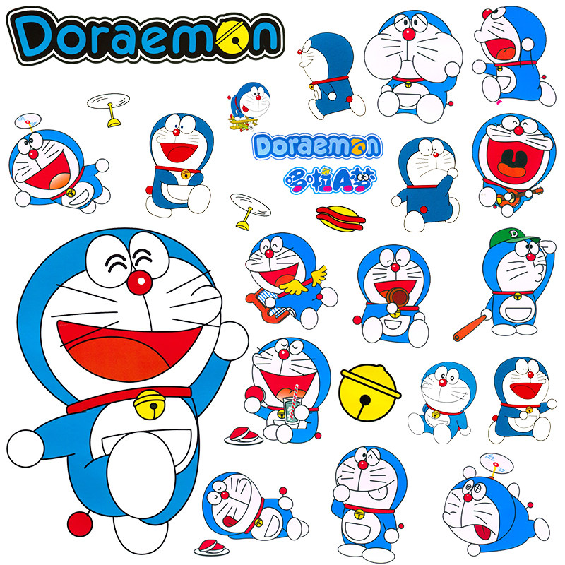 哆啦a梦叮当猫行李箱贴纸卡通可爱拉杆箱旅行箱蓝胖子贴画防水