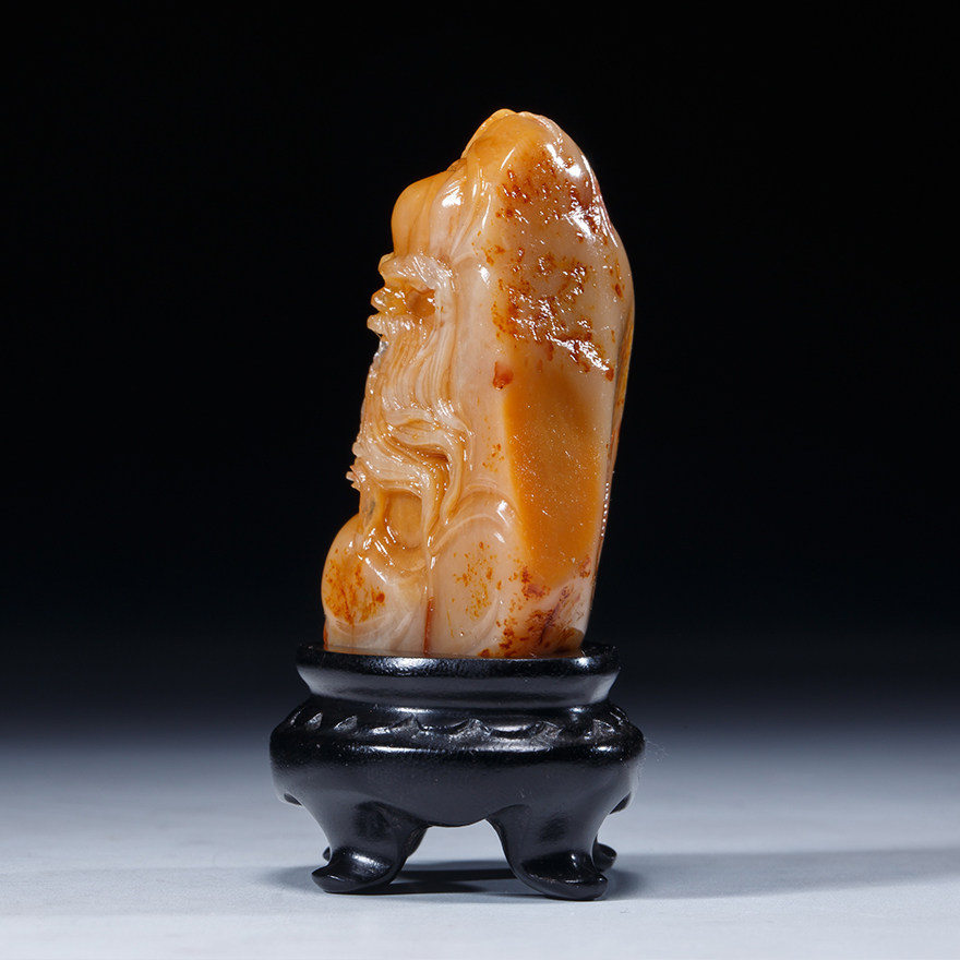 重器 典藏级寿山田黄石《寿星》艺术雕刻摆件 开丝工艺 六德俱佳