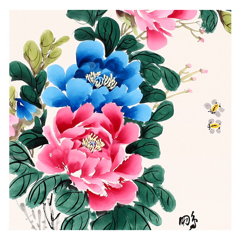 赵鹏飞《牡丹四帧》