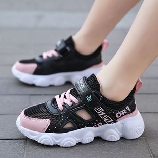 韩系女童鞋子2024夏季新款儿童凉鞋女童单网透气运动鞋百搭软底跑