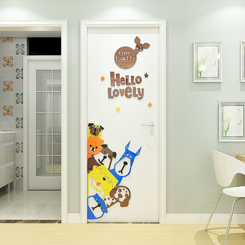 大全—门贴3d立体墙贴画玄关儿童房间卡通个性装饰卧室木门动物装饰画