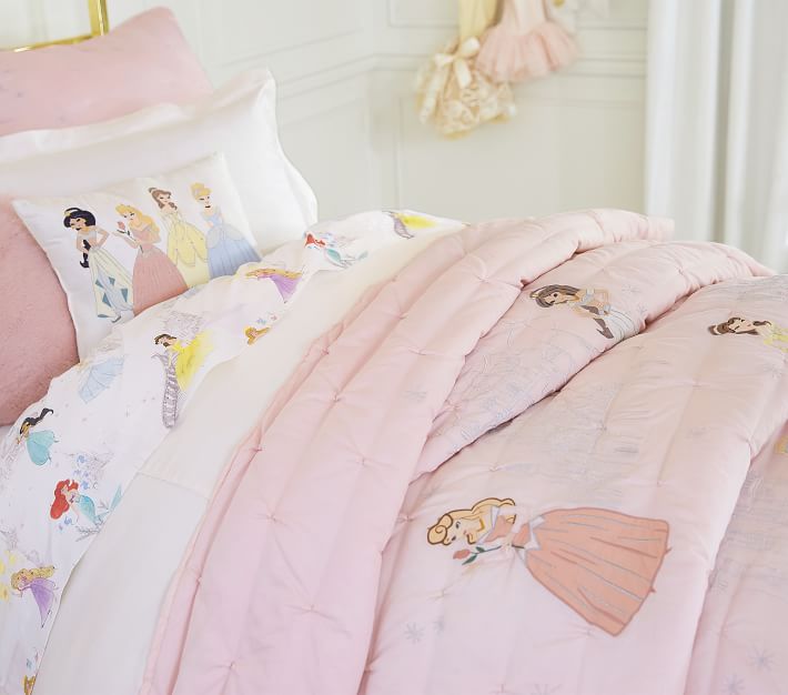 小公主的最爱外贸原单卡通女生床品贴布空调被夏凉被被套床单枕套