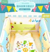 Color ins wind crocodile crib bed edge cotton children's stitching bed baby soft bag fabric anti-collision thickening