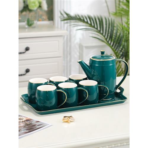 艾和陶瓷轻奢喝水杯子家用套装客厅茶具茶壶茶杯水具杯具北欧式带