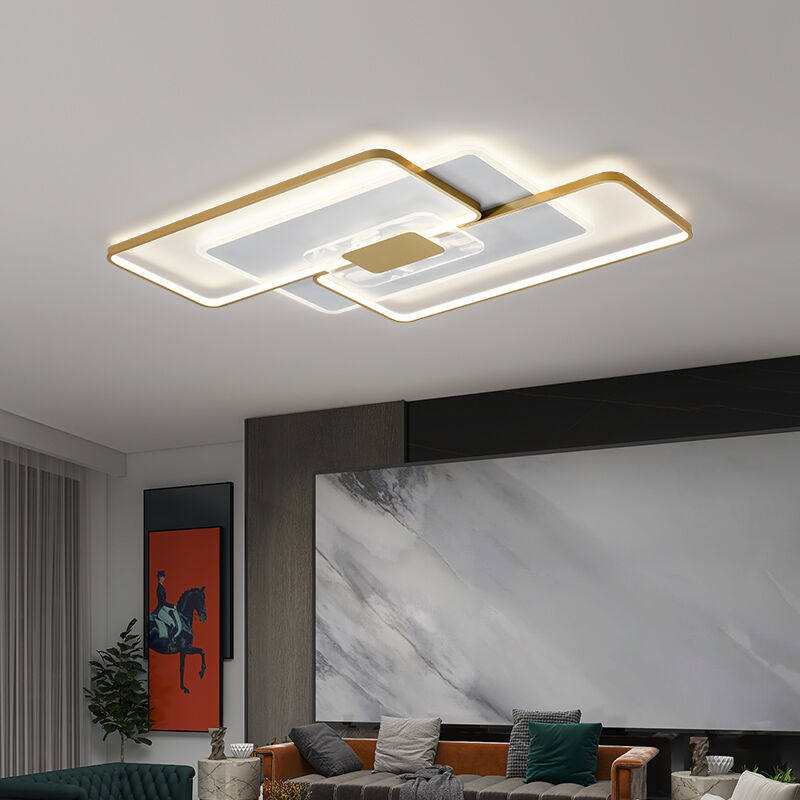 灯宴led吸顶灯客厅灯具北欧现代简约大气长方形led羽毛灯2021年新