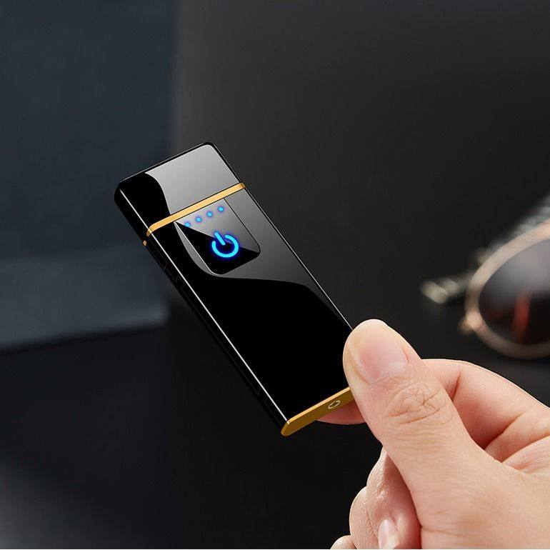 网红指纹感应充电打火机usb防风男士电子点烟器创意防风个性激光